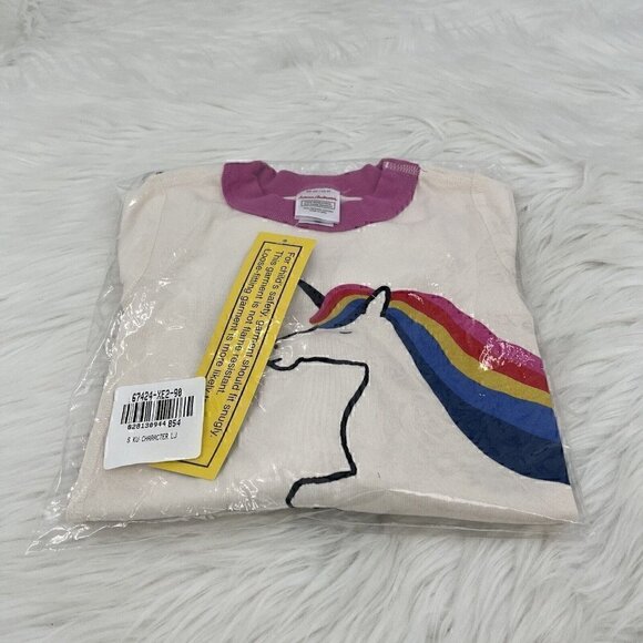 NEW Hanna Andersson Girls Rainbow Unicorn Long John PJ Pajama Set Size 3T 90 - Picture 3 of 14